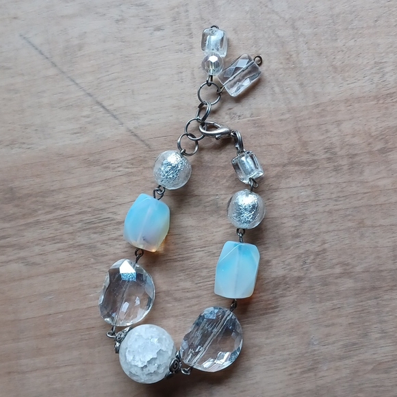 Bracelet white marble quartz stones moonstones - Picture 3 of 9